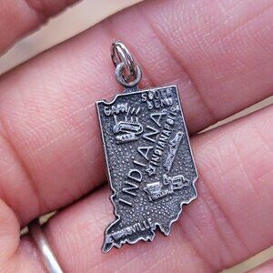 Vintage 925 sterling silver Indiana state bracelet charm